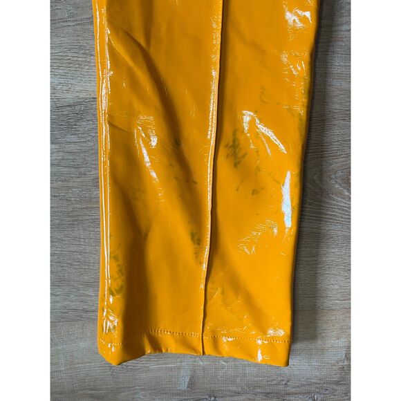 NWT THE RAGGED PRIEST Orange Patent Vinyl Cracker Pants Trousers Women's Size 8 - Picture 16 of 16